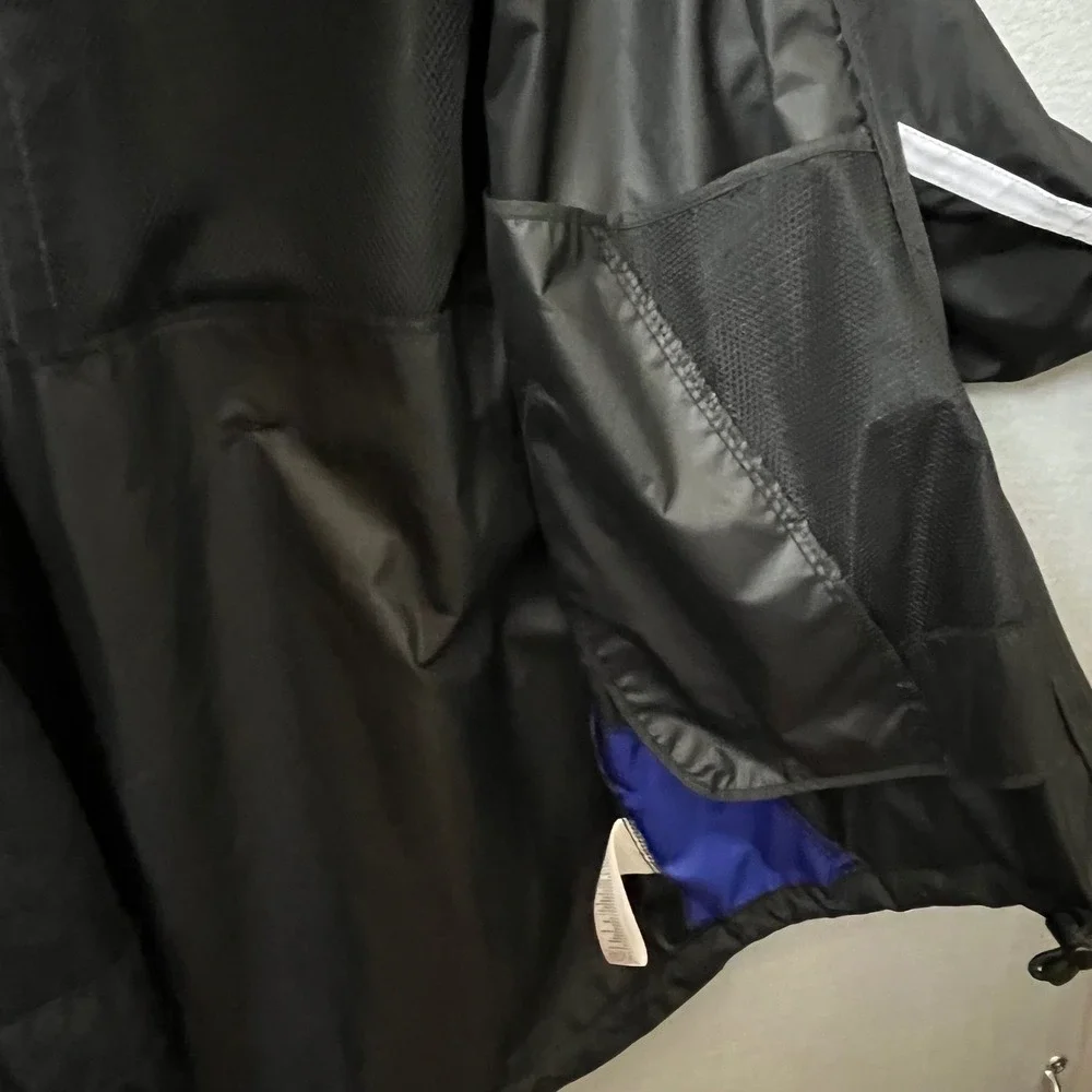 VTG Nike Clima-FIT Jacket Mens M Collar Swoosh Black Blue Reflective Running